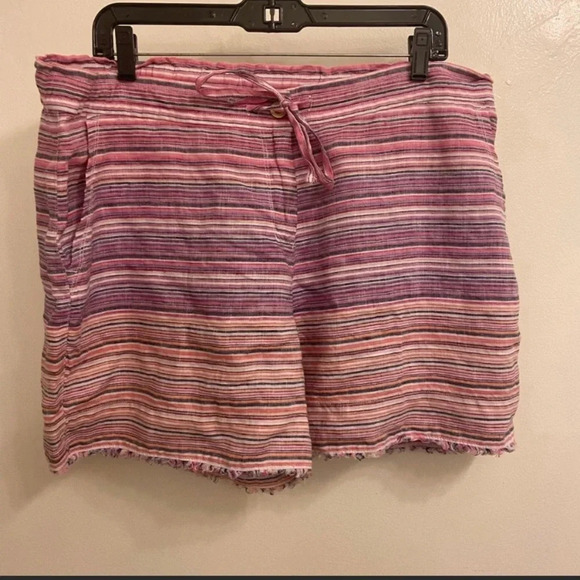 NWT Tommy Bahama Micronesia Stripe Short Pink Melon Linen Size Large - Picture 2 of 7